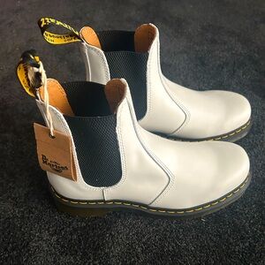 Dr Martens White Slip On Boots
